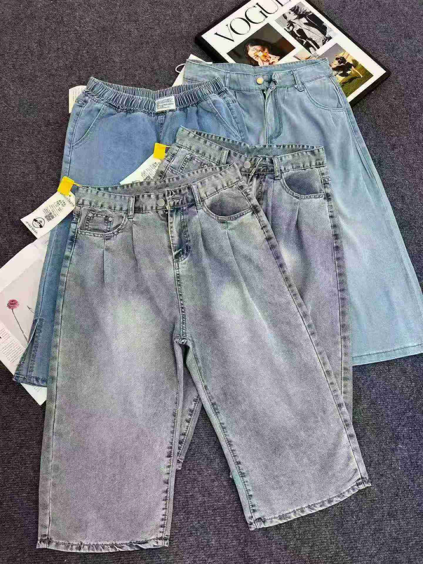 Women's Thin Tencel Cropped Wide Leg Jeans 200PCS Whole Clearance - Image 7
