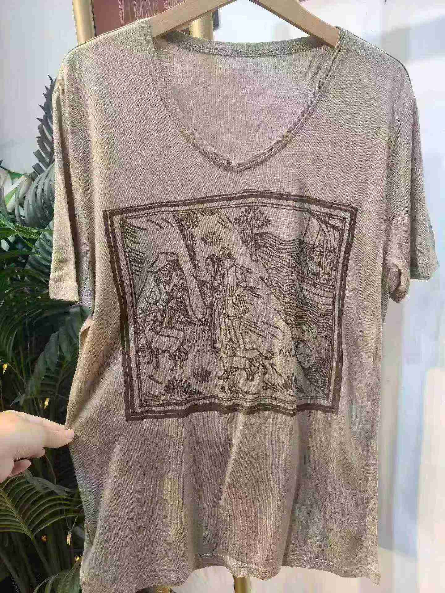 Vipande 252 vya T-shirt za majira ya joto, za kawaida, zenye shingo ya V, zinazofaa jinsia zote - Image 7