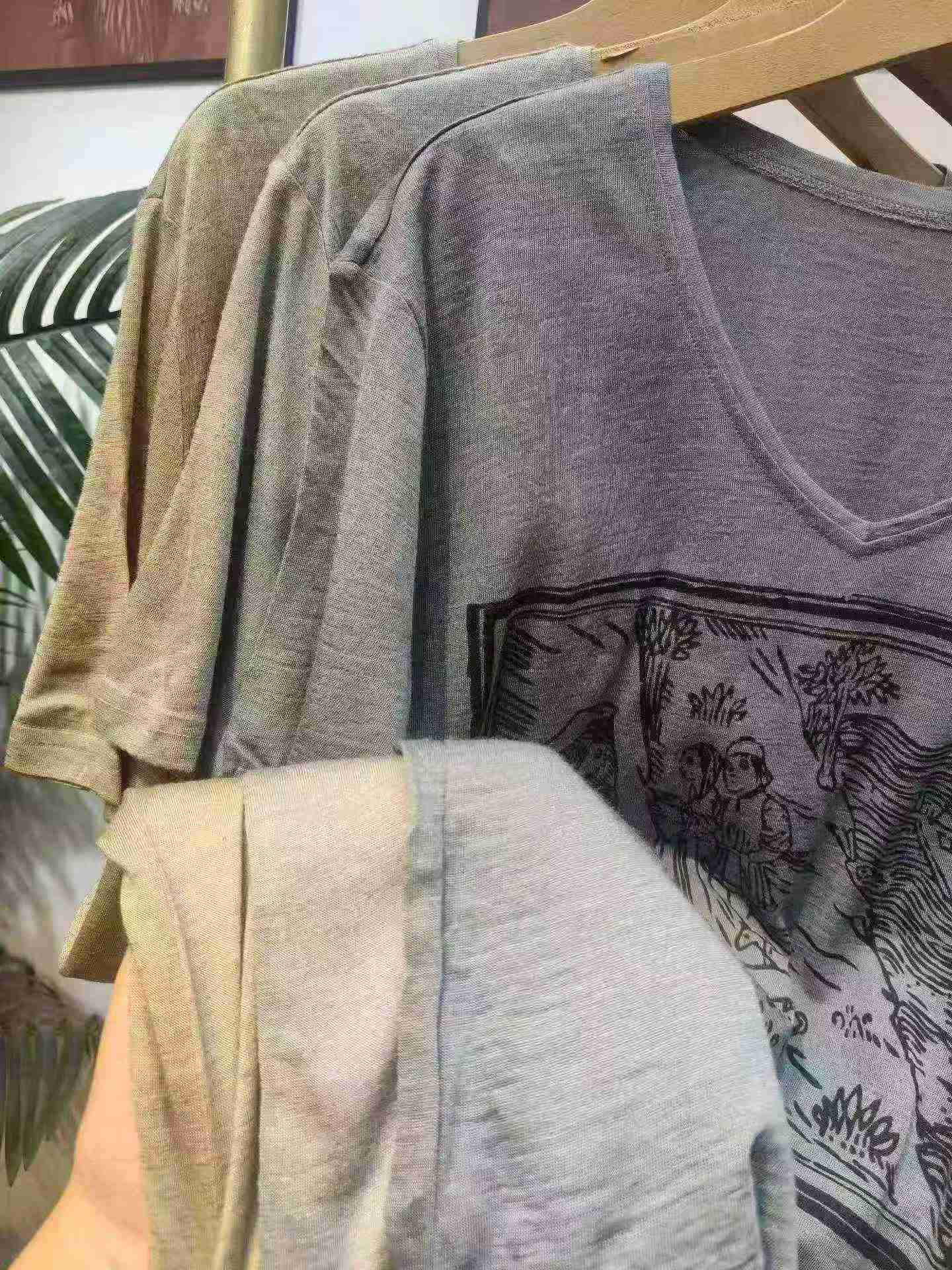 Vipande 252 vya T-shirt za majira ya joto, za kawaida, zenye shingo ya V, zinazofaa jinsia zote - Image 8