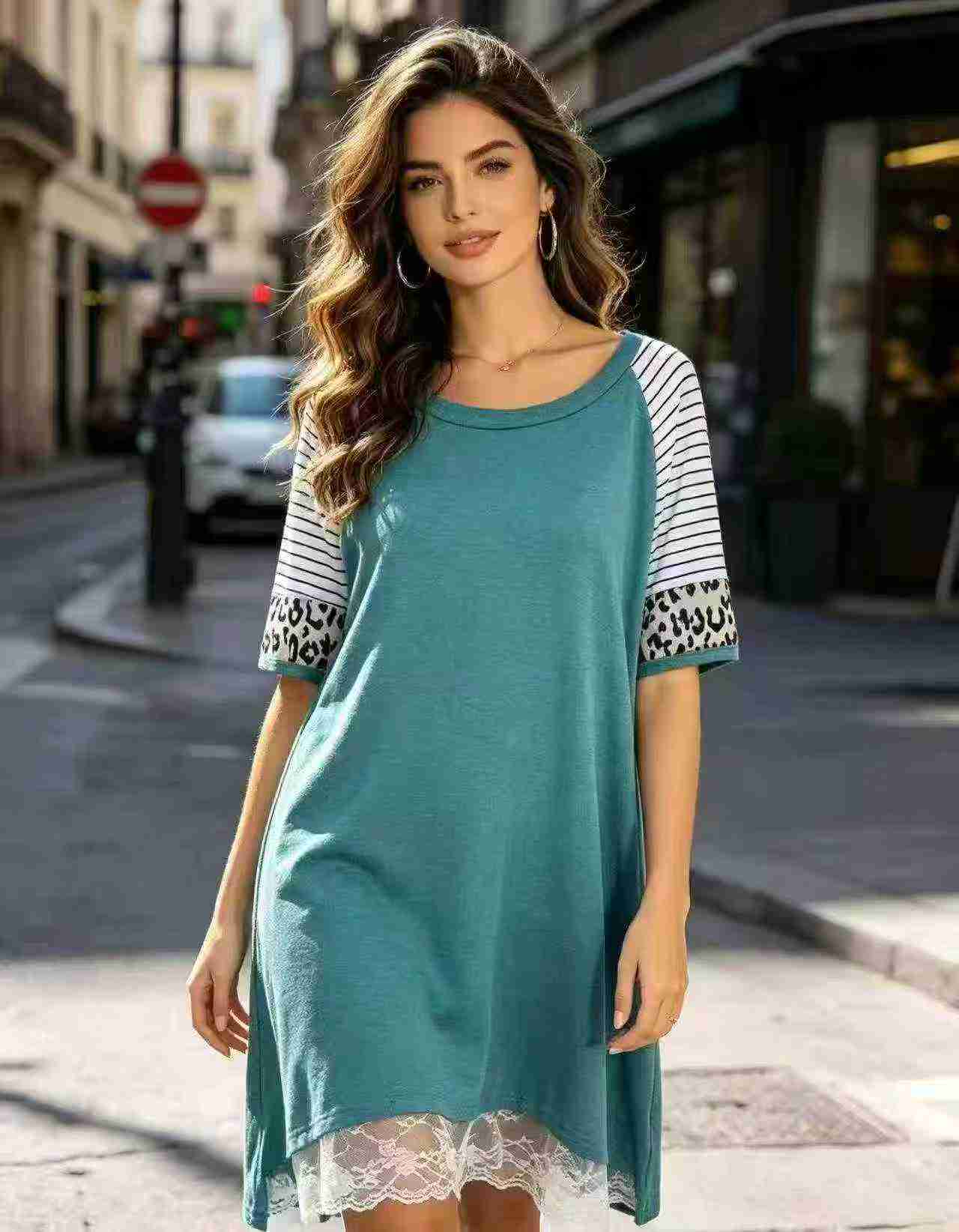 B56-5 Gauni la Pamba yenye Mikono Mifupi ya Lace, Takribani Vipande 260 - Image 3