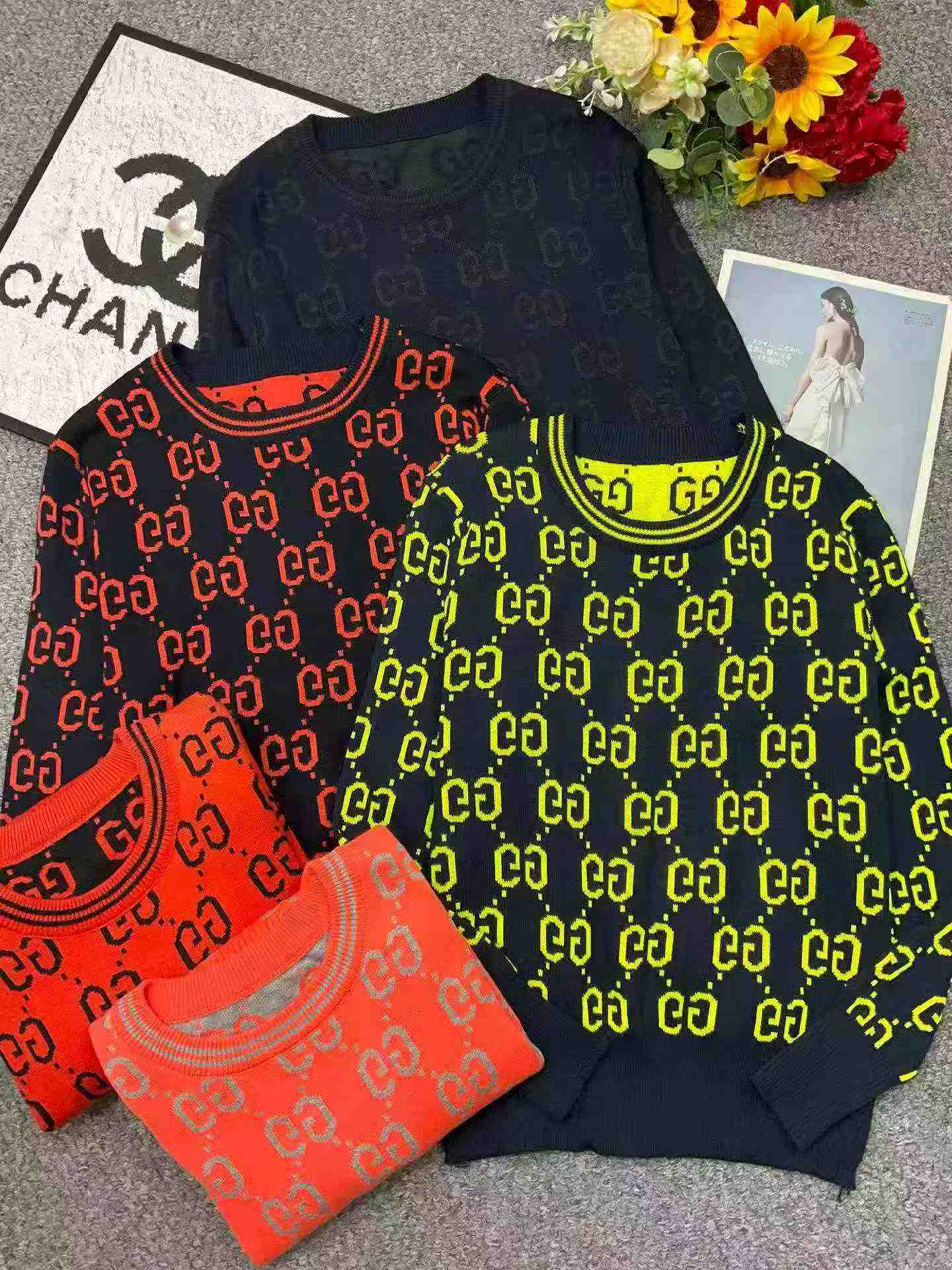 เสื้อสเวตเตอร์คอกลมทรงหลวม ลายแจควาร์ดสีตัดกัน สำหรับฤดูใบไม้ร่วง-ฤดูหนาว จำนวน 1140 ชิ้น - Image 2