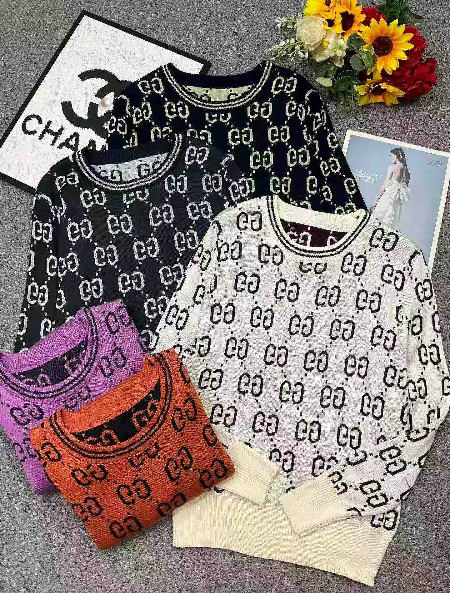 เสื้อสเวตเตอร์คอกลมทรงหลวม ลายแจควาร์ดสีตัดกัน สำหรับฤดูใบไม้ร่วง-ฤดูหนาว จำนวน 1140 ชิ้น - Image 3