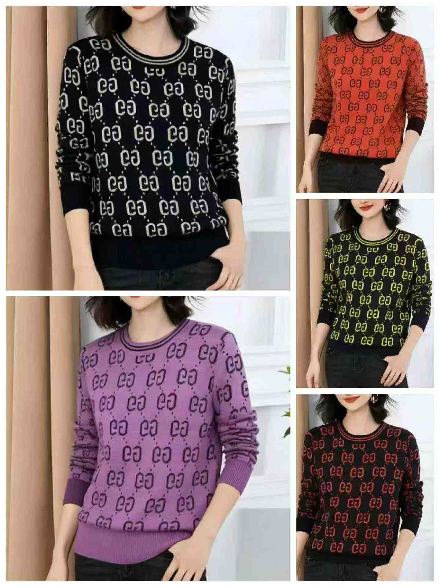เสื้อสเวตเตอร์คอกลมทรงหลวม ลายแจควาร์ดสีตัดกัน สำหรับฤดูใบไม้ร่วง-ฤดูหนาว จำนวน 1140 ชิ้น - Image 5