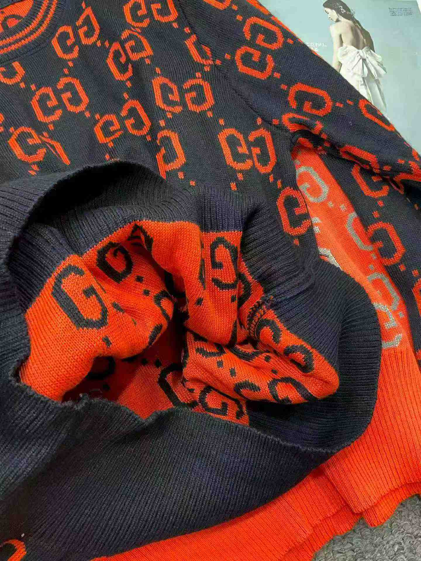 เสื้อสเวตเตอร์คอกลมทรงหลวม ลายแจควาร์ดสีตัดกัน สำหรับฤดูใบไม้ร่วง-ฤดูหนาว จำนวน 1140 ชิ้น - Image 8