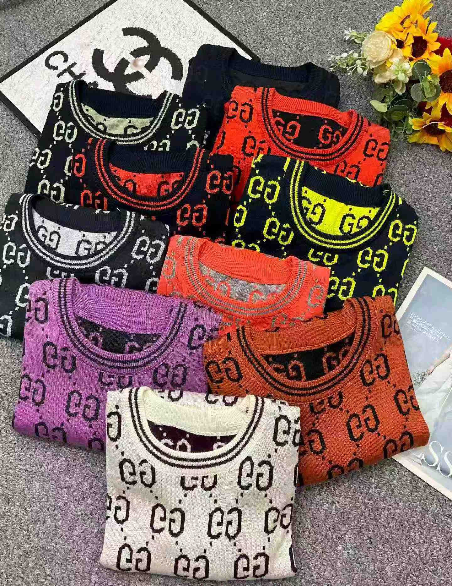 เสื้อสเวตเตอร์คอกลมทรงหลวม ลายแจควาร์ดสีตัดกัน สำหรับฤดูใบไม้ร่วง-ฤดูหนาว จำนวน 1140 ชิ้น - Image 9