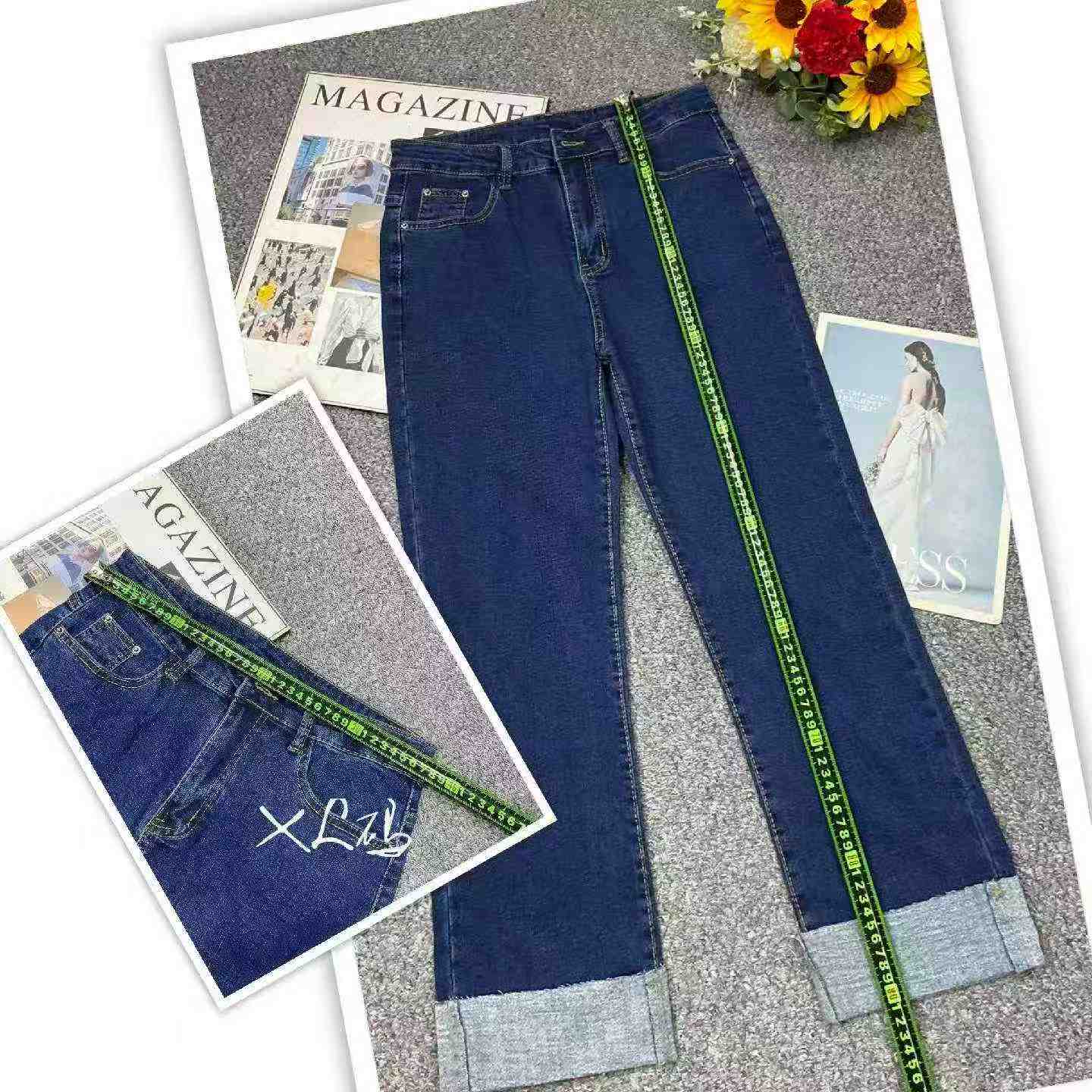 Suruali Mpya za Sigara za Denim ya Pamba Iliyoshwa kwa Mtindo wa Zamani yenye Unyumbufu wa Juu kwa Majira ya Masika na Majira ya Kiangazi, Ukubwa S-4XL, Takribani Vipande 650 - Image 3