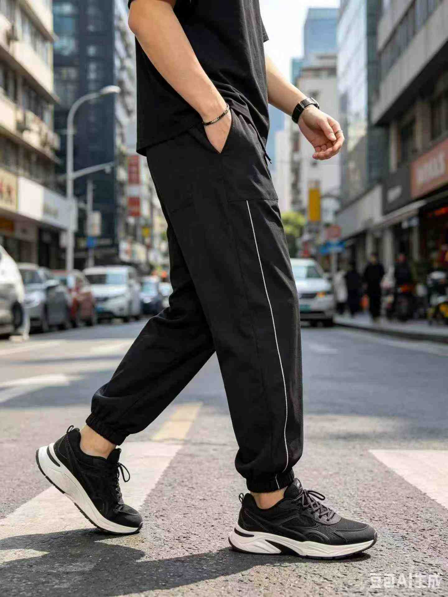Pantalons de jogging molletonnés décontractés à chevilles élastiquées pour homme, un total de 3980 pièces - Image 6