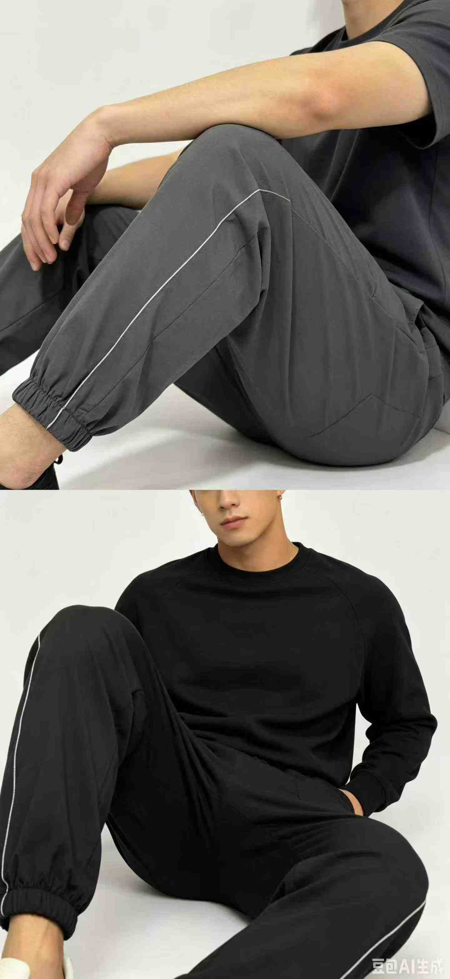 Pantalons de jogging molletonnés décontractés à chevilles élastiquées pour homme, un total de 3980 pièces - Image 7