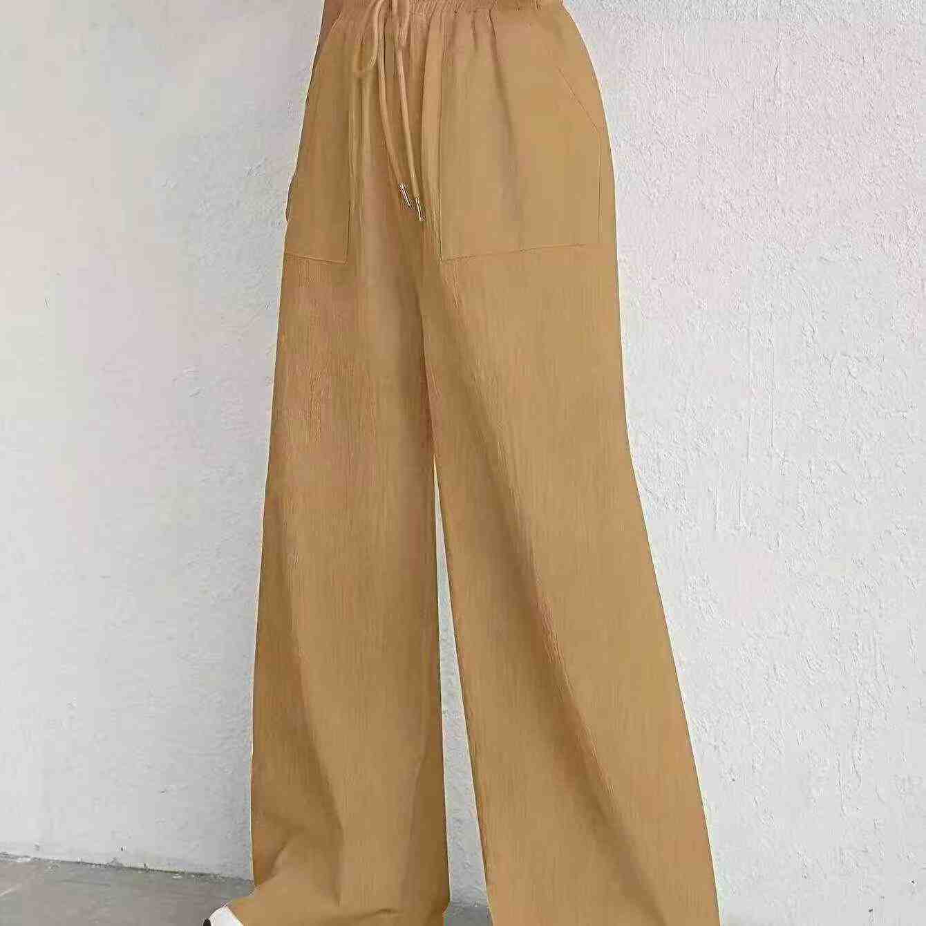 152 Pieces Clearance Women's Imitation Cotton Linen Loose Wide Leg Pants - Image 9