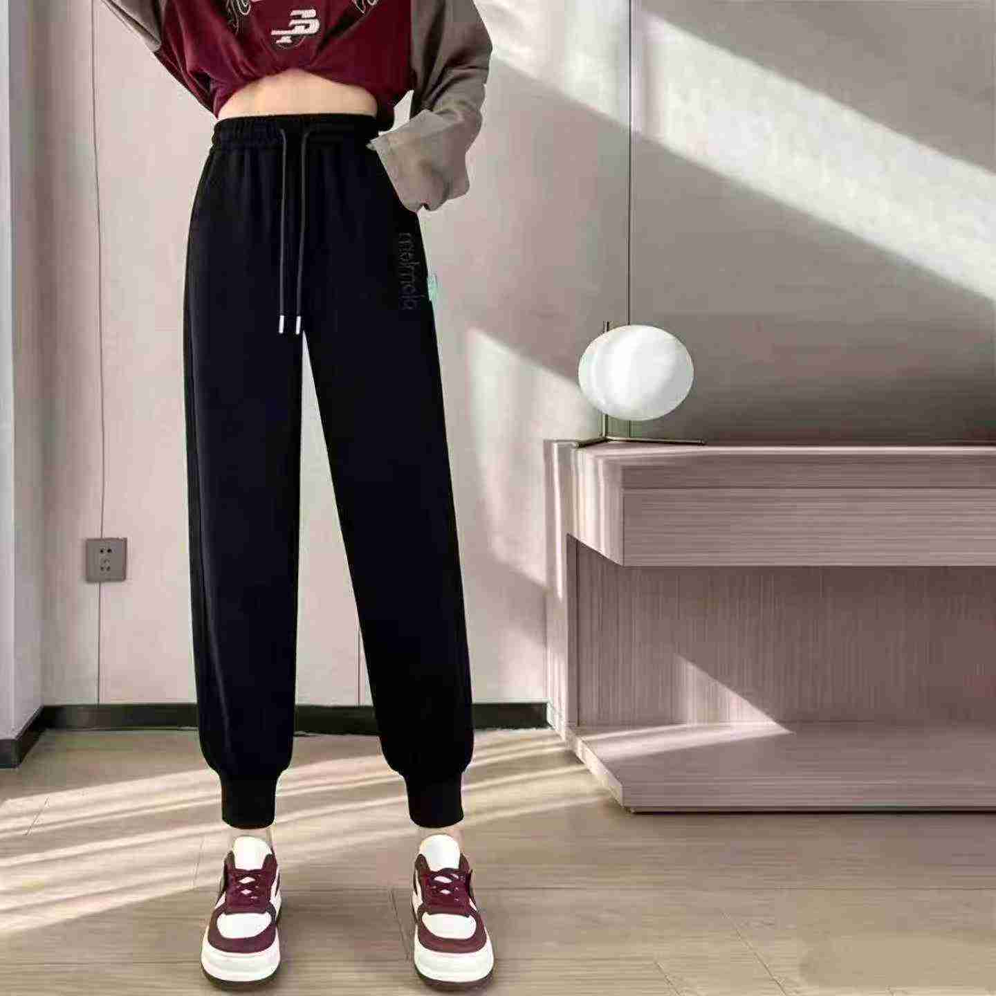 317 Pcs Letter Embroidered Casual Drawstring Sweatpants - Image 2