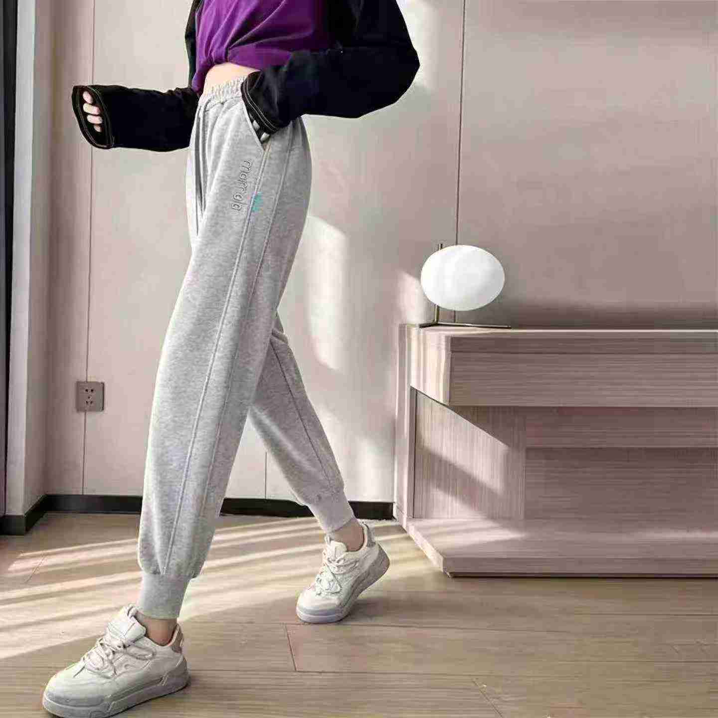 317 Pcs Letter Embroidered Casual Drawstring Sweatpants - Image 3
