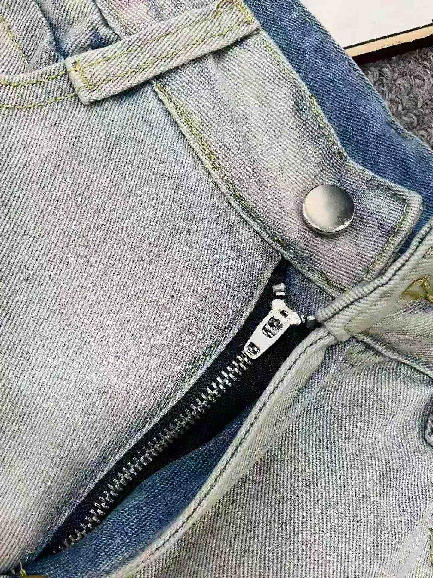 295 Peças Novos Jeans de Perna Larga de Algodão Lavado Retrô Primavera-Verão - Image 6