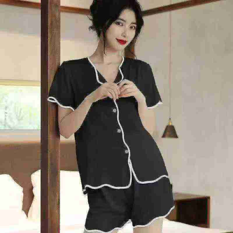 3000 Conjuntos de Pijama Casual Feminino Novo de Verão de Seda Artificial com Manga Curta e Shorts - Image 3