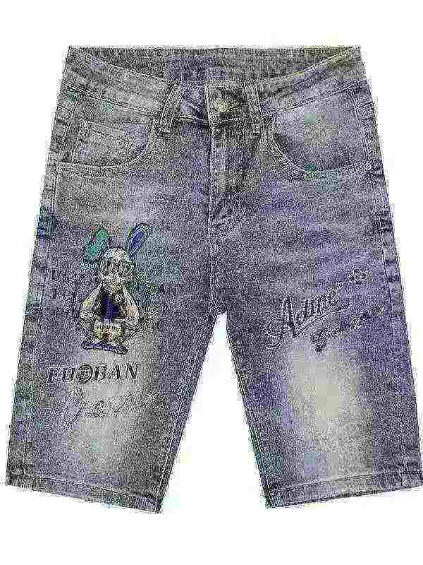 Men's Summer Trendy Stretch Denim Printed Embroidered Shorts 450PCS Wholesale - Image 3
