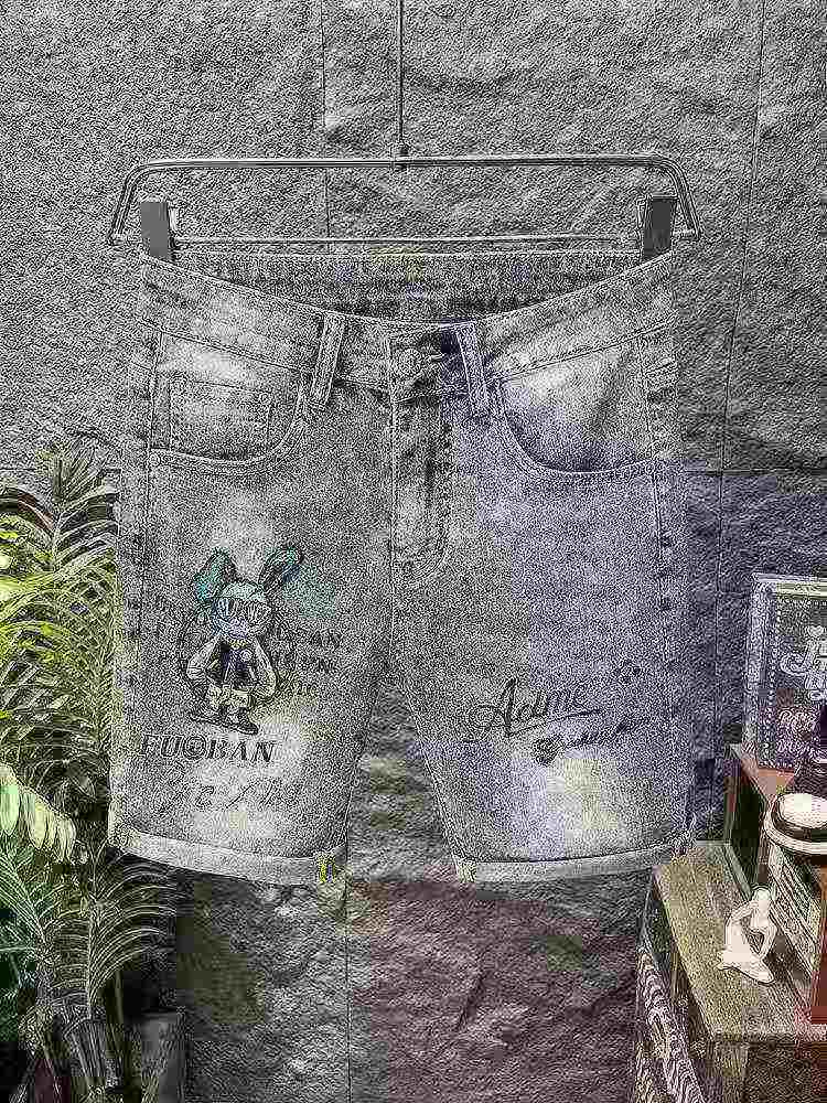 Men's Summer Trendy Stretch Denim Printed Embroidered Shorts 450PCS Wholesale - Image 4