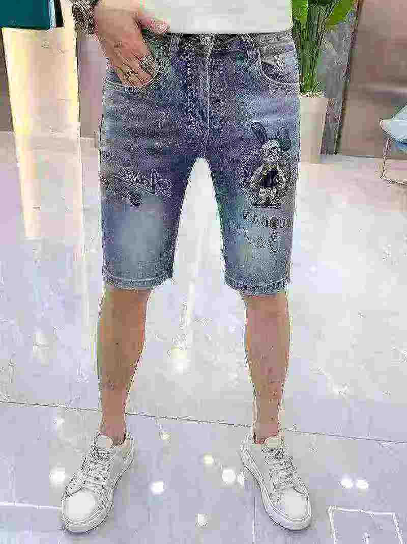 Men's Summer Trendy Stretch Denim Printed Embroidered Shorts 450PCS Wholesale - Image 5