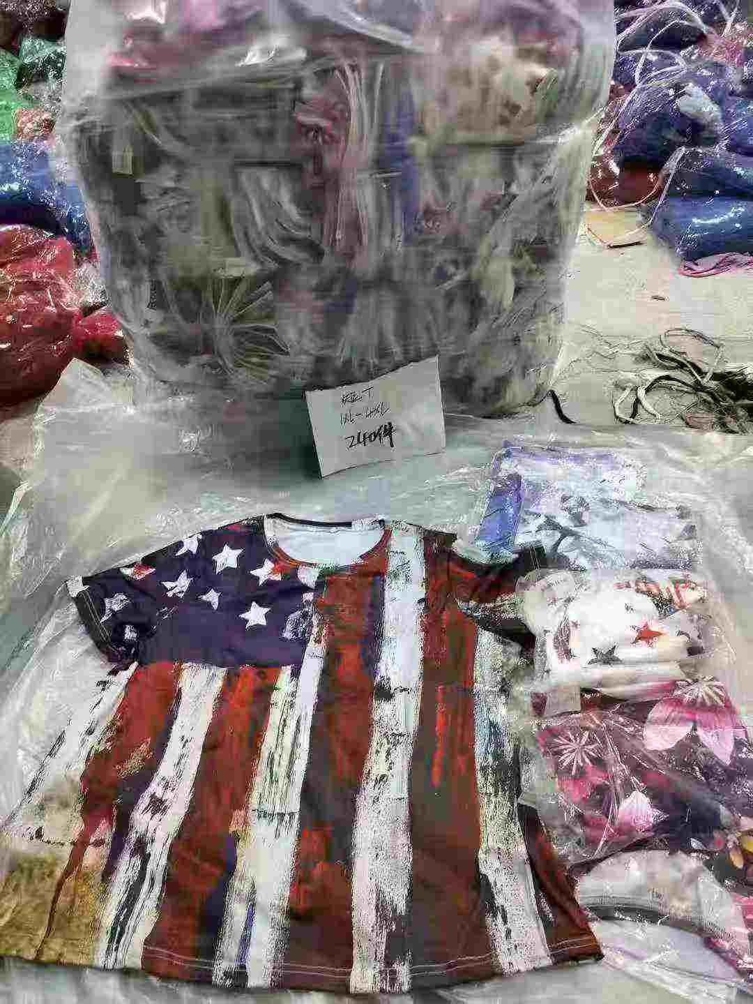 240 Keping T-Shirt Lengan Pendek Leher Bulat Bercorak Gaya Longgar Kasual - Image 9