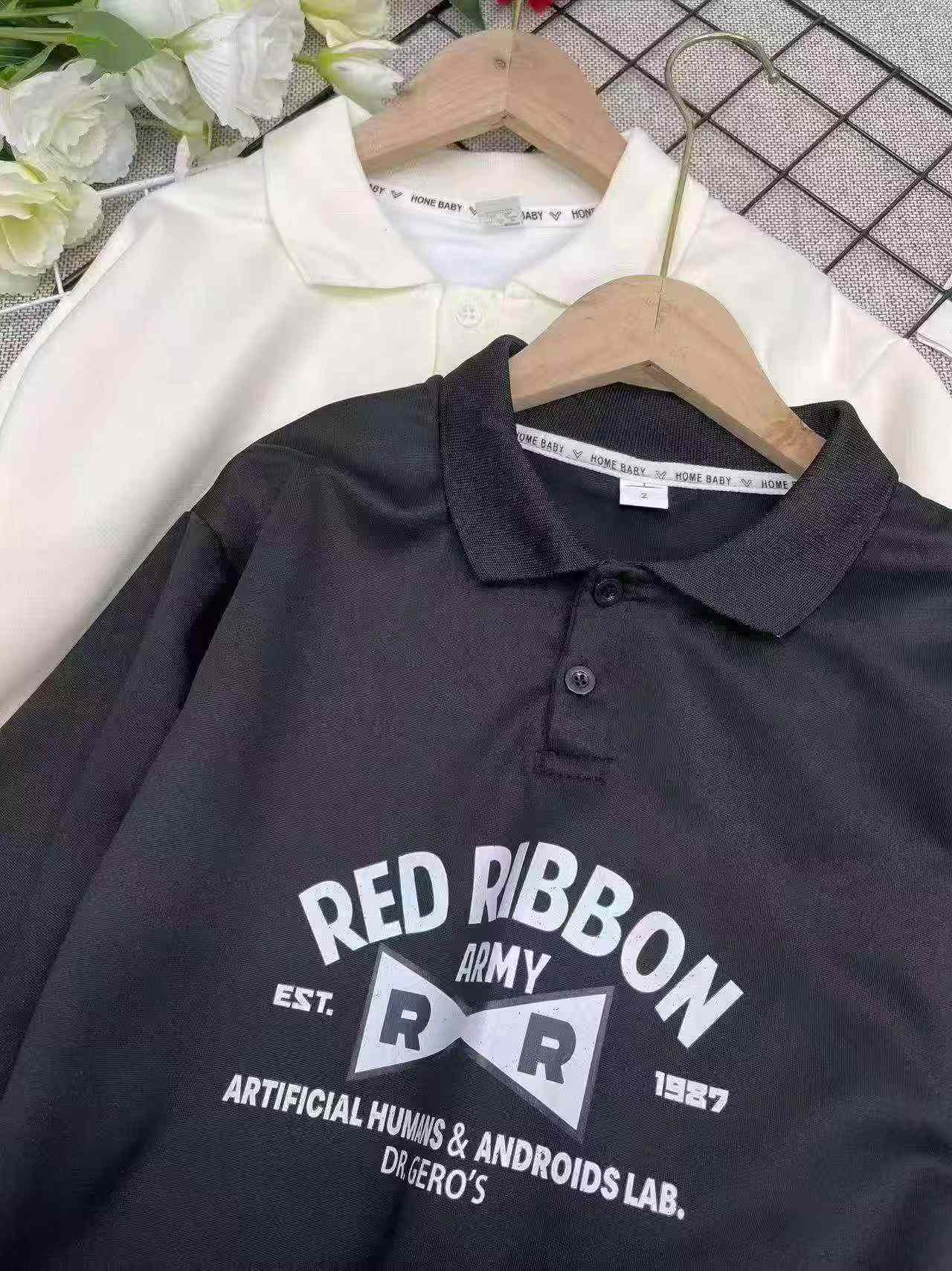 Bluzy bawełniane dla dzieci z kołnierzykiem polo, łącznie 205 sztuk, indywidualne opakowanie - Image 5
