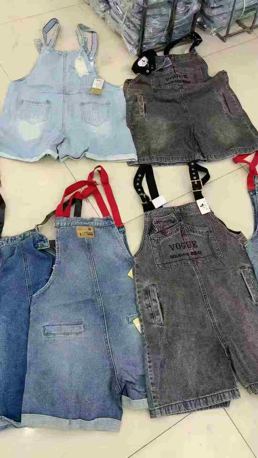 Washed Assorted Suspender Denim Shorts & Skirts Full Clearance 2000 Pieces Wholesale - Image 2