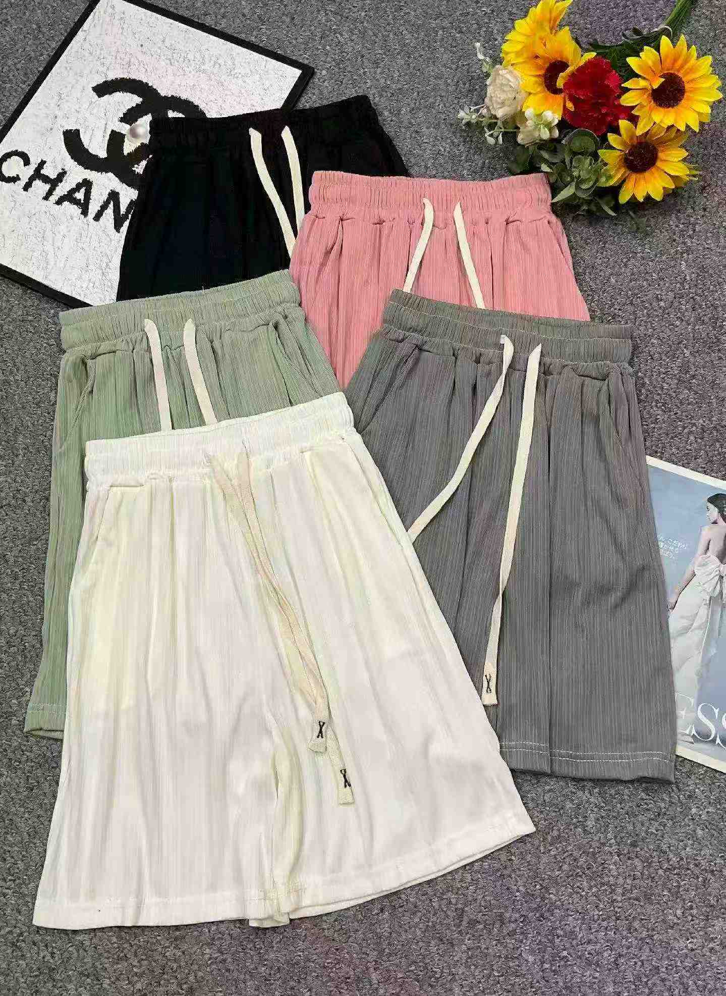 Summer New Loose Wide-leg Ice Silk Casual Shorts 1595 Pieces Wholesale Stock - Image 2