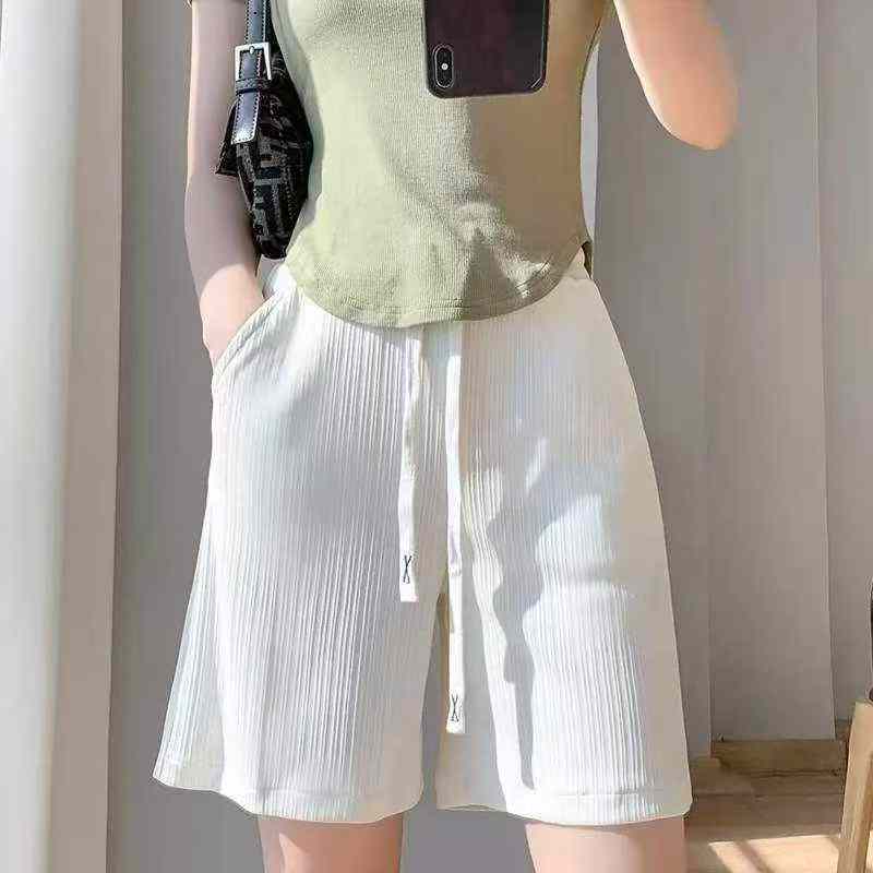 Summer New Loose Wide-leg Ice Silk Casual Shorts 1595 Pieces Wholesale Stock - Image 4