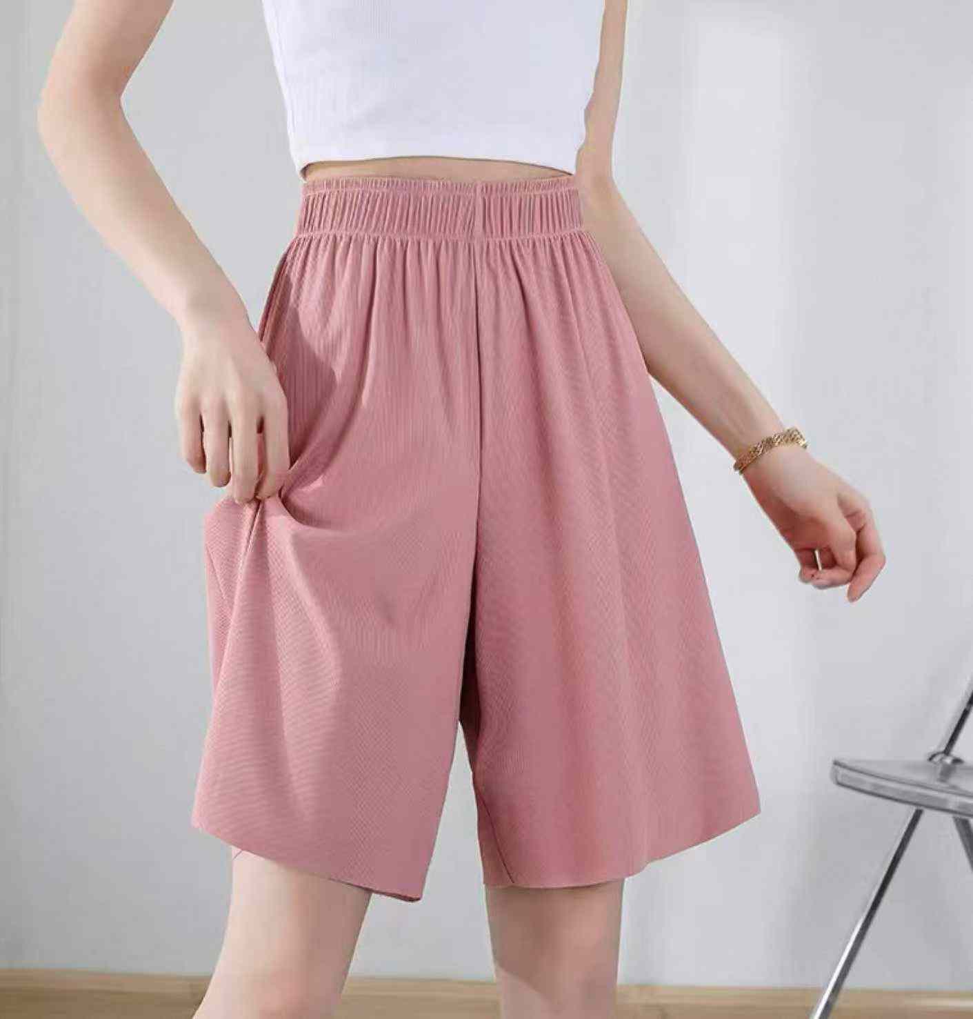 Summer New Loose Wide-leg Ice Silk Casual Shorts 1595 Pieces Wholesale Stock - Image 6
