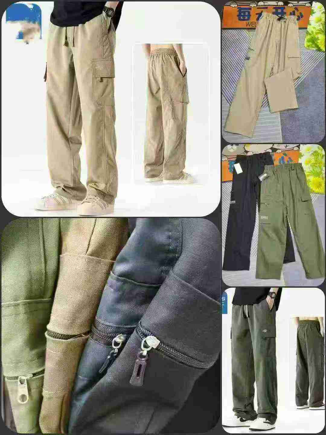 3000 Pcs Elastic Waist Straight Cargo Pants, Individual Pack, Sizes XL-XXXL - Image 5