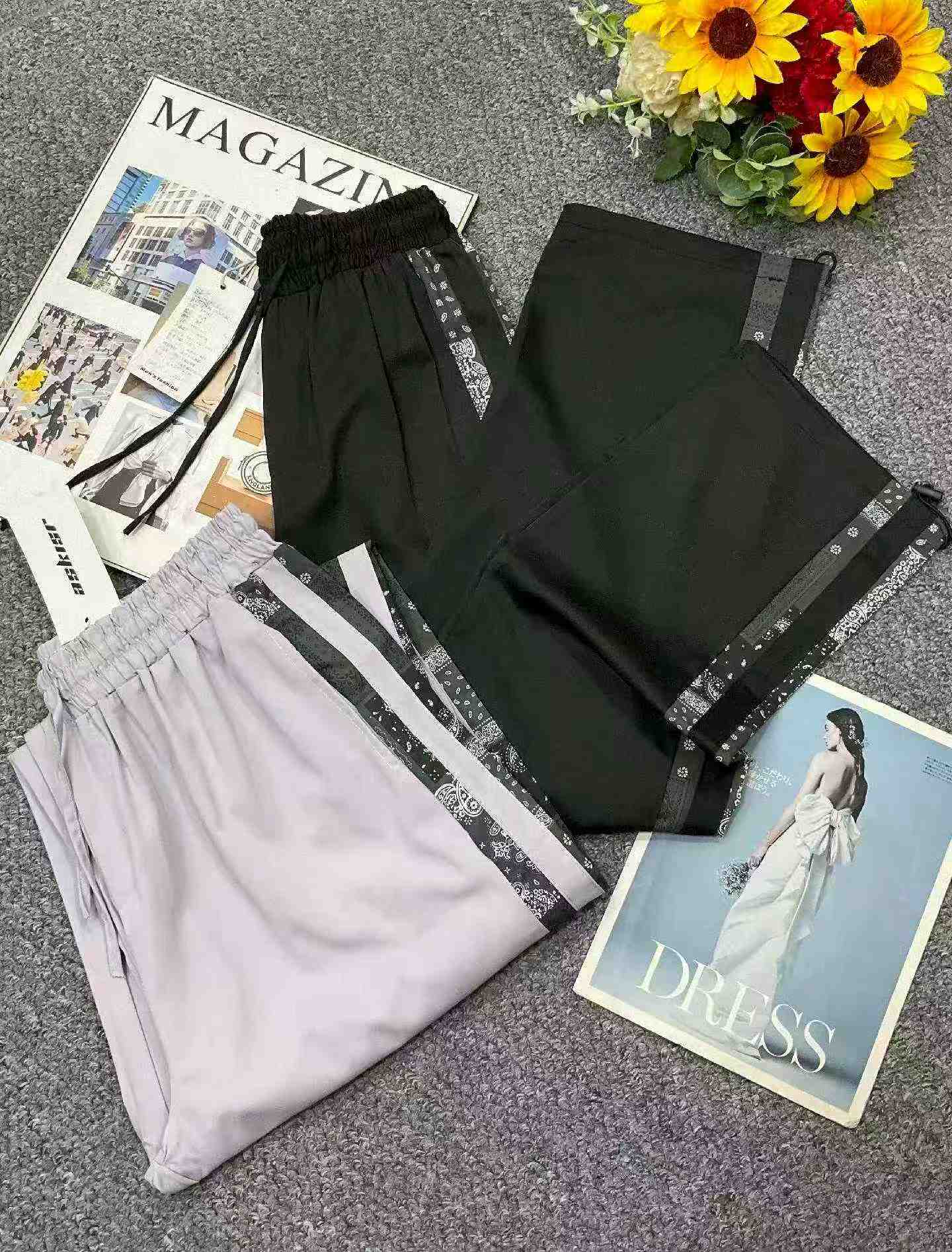 New Spring Summer Vintage Men's Ice Silk Casual Pants 130 Pieces - Image 3