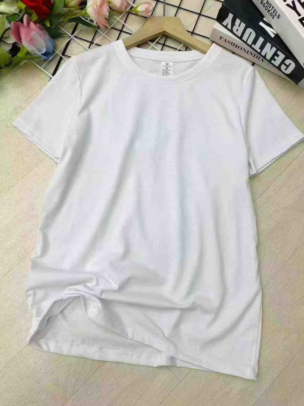 White Plain 210g Cotton Short Sleeve T-shirts Total 1944 Pieces - Image 8
