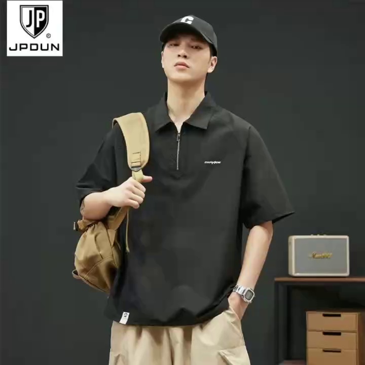 Camisa Polo de manga corta holgada de estilo retro japonés para hombre, un total de 515 piezas - Image 1