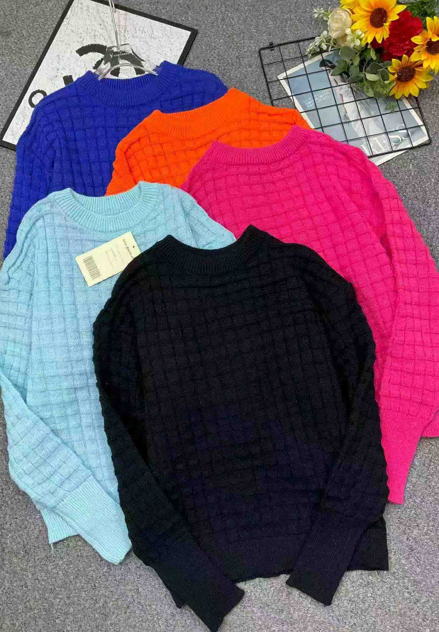 385 Pcs Autumn Winter New Korean Loose Crew Neck Pullover Sweater - Image 1