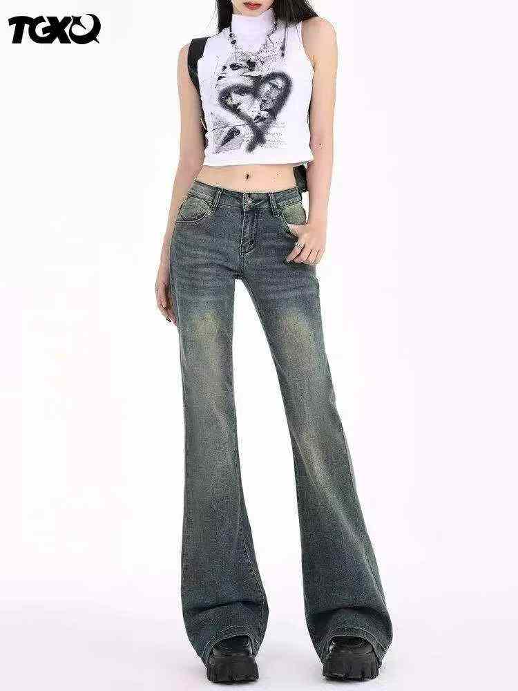 New Spring Summer Vintage Stretch Washed Cotton Flared Jeans 450 Pieces - Image 1