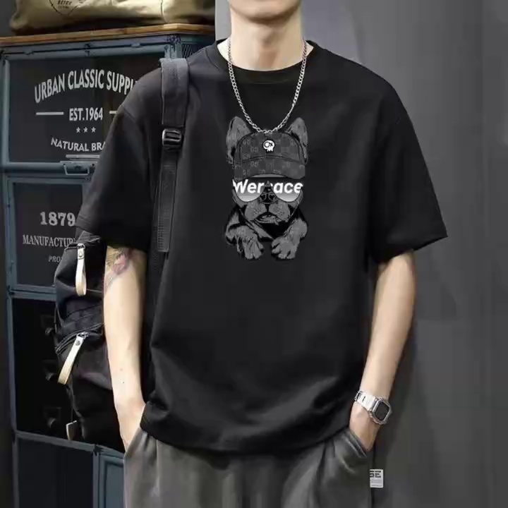 Large Size Printed Cotton Short Sleeve T-shirts Unisex, Total 12887 Pieces - Image 1