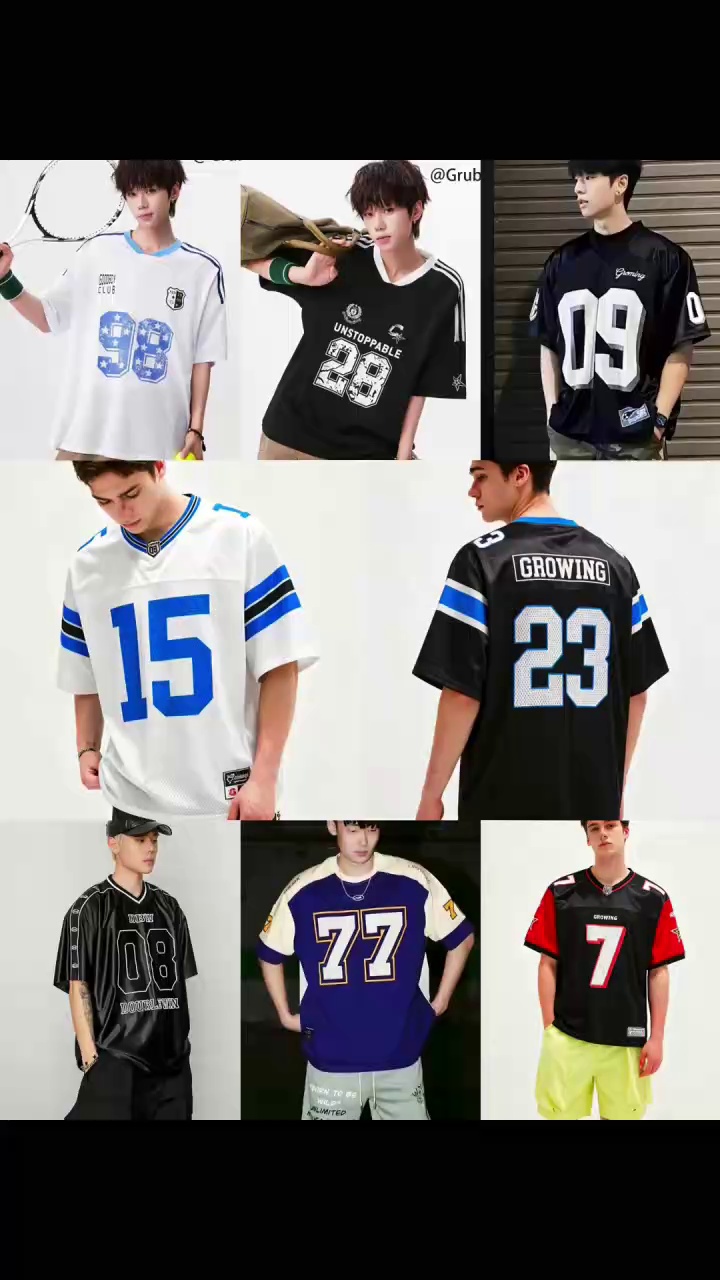 Unisex American Number Print Loose Short Sleeve Baseball T-shirt 4320 Pieces Stock Wholesale - Image 1