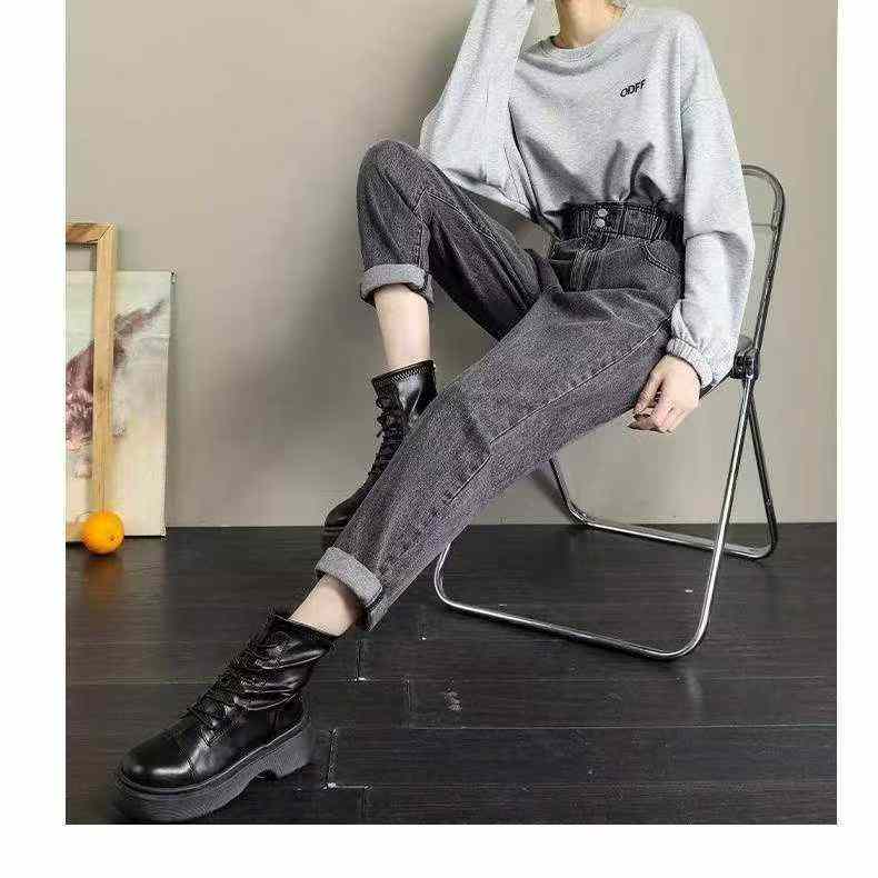 Spring Autumn Korean Style High Waist Loose Harem Jeans, About 200 Pieces - Image 1