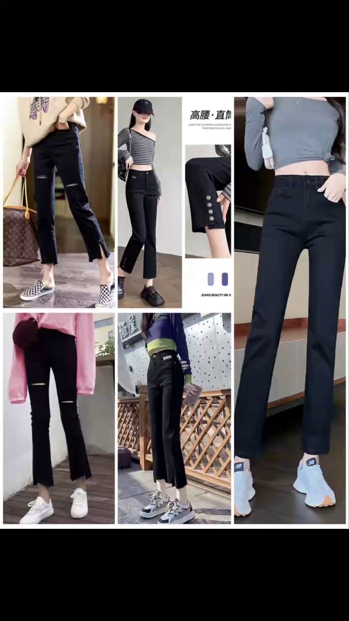 High Quality Stretchy Washed Cotton Black Denim Jeans, About 800 Pieces Wholesale - Image 1