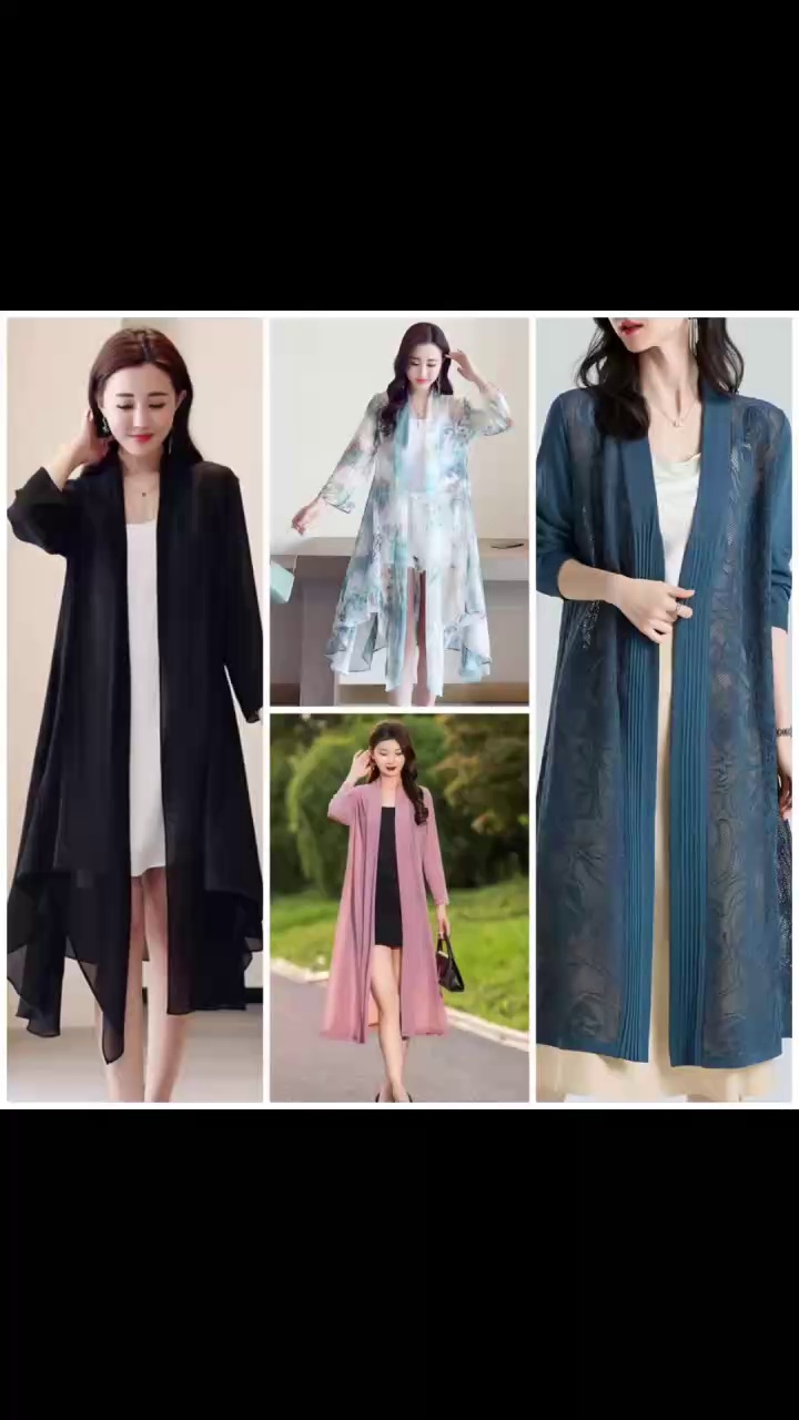 About 1500 Pcs New Women's Long Chiffon Shawl Coats Clearance Wholesale - Image 1