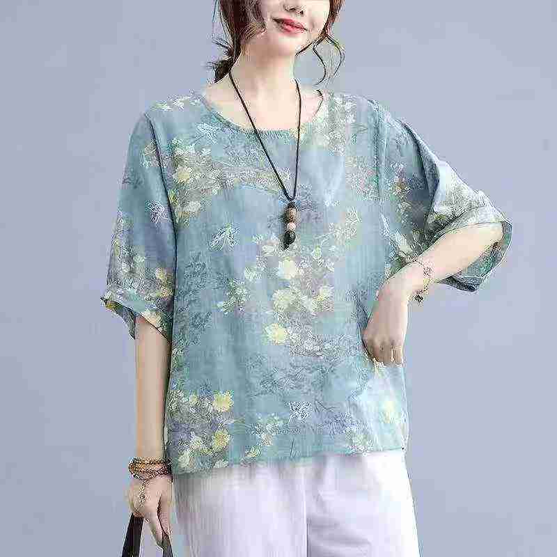 Summer Loose Plus Size Floral Blouse For Women, Total 1549 Pieces - Image 1
