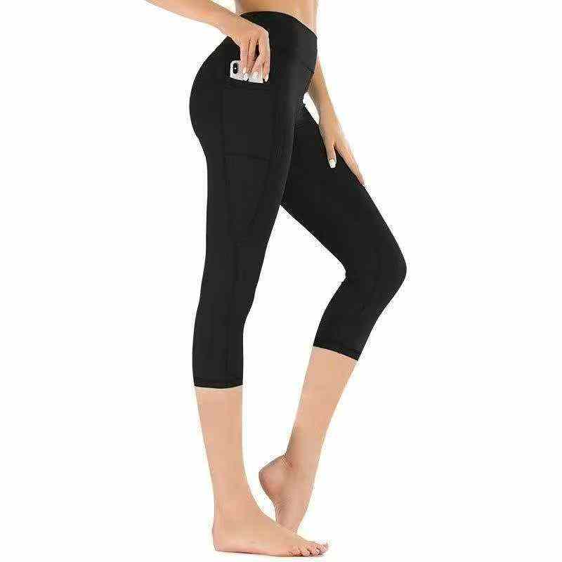 Calças Desportivas 3/4 de Yoga de Secagem Rápida Femininas, Liquidação de 630 Peças - Image 1