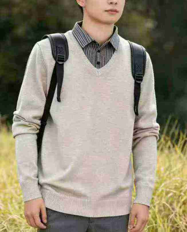 Pull-over d'affaires pour homme d'hiver original de marque, de style fausse deux-pièces, épaissi en polaire, 413 pièces, avec étiquette, emballage individuel, tailles M-3XL - Image 1