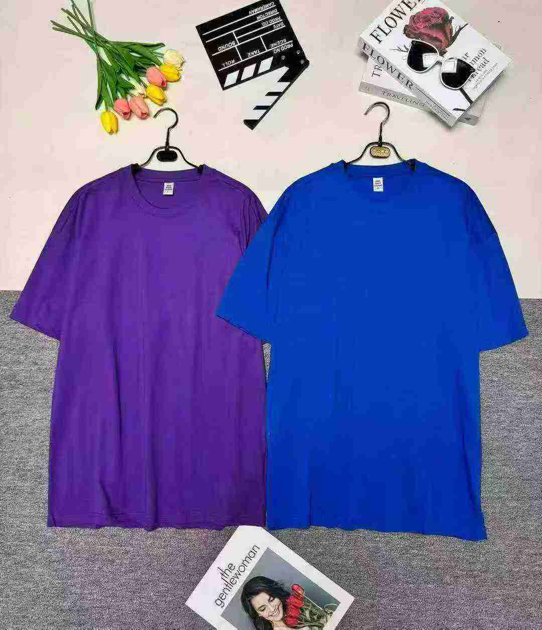 T-shirt Uniseks Lengan Pendek Polos Kapas Tulen Berkualiti Tinggi, Kira-kira 320 Helai - Image 1
