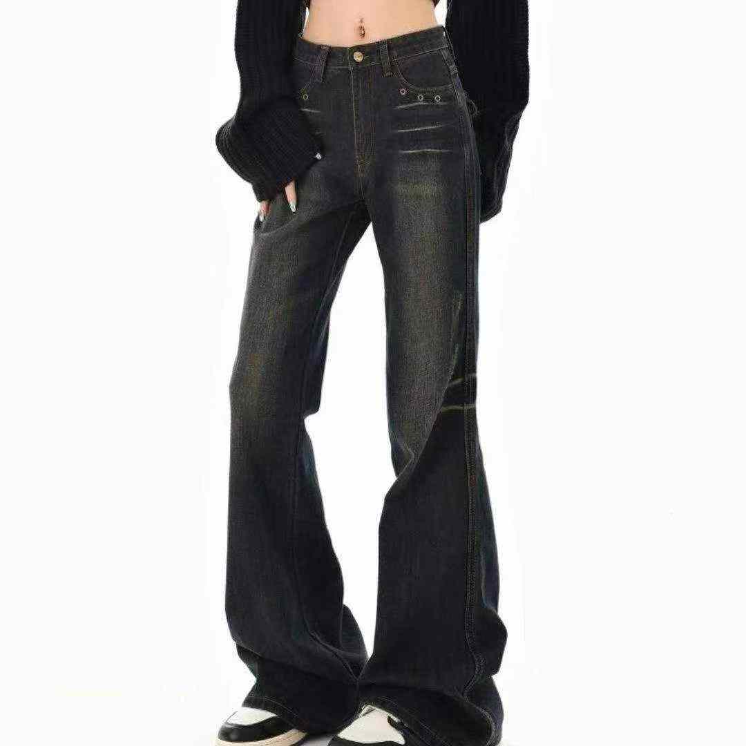 Spring Summer New Retro Washed Cotton Flared Jeans For Plus Size Women, 300 Pieces - Image 1