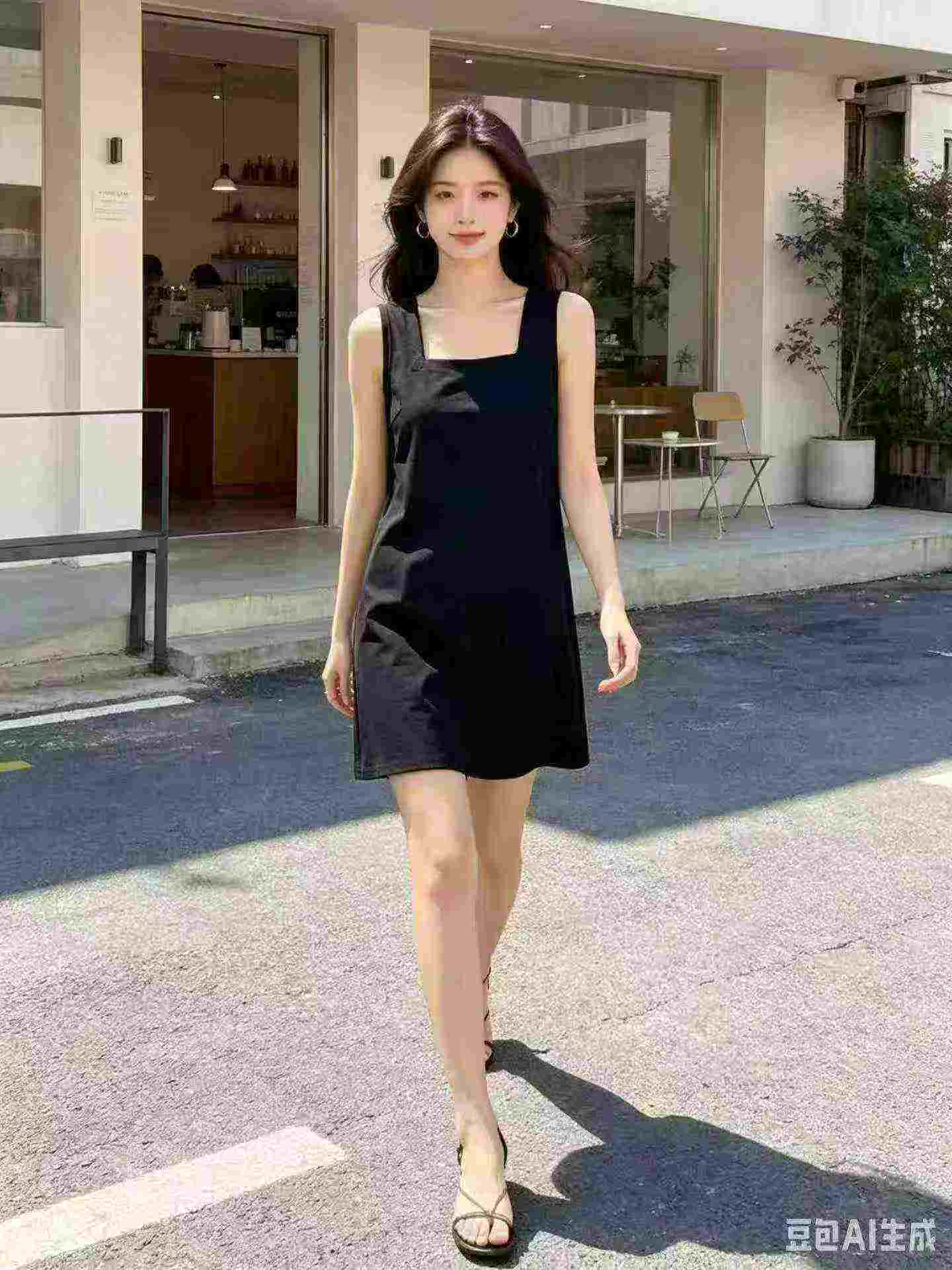 Robe slip midi noire sexy, environ 420 pièces, tailles S-2XL - Image 1