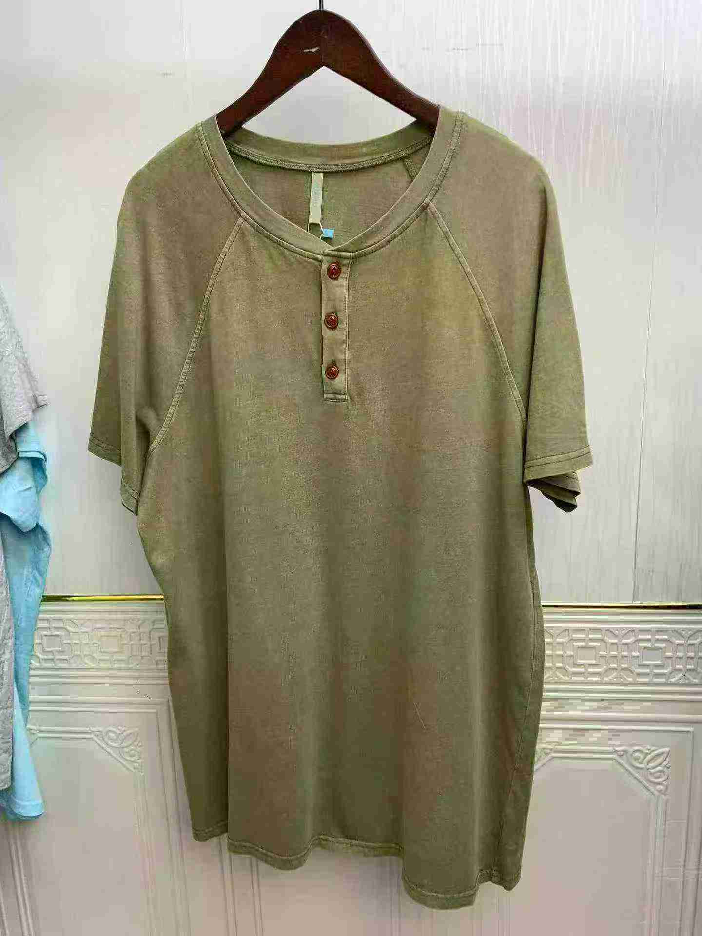 1036 Pcs European American Oversized Washed Cotton Men's T-Shirts S-3XL - Image 1