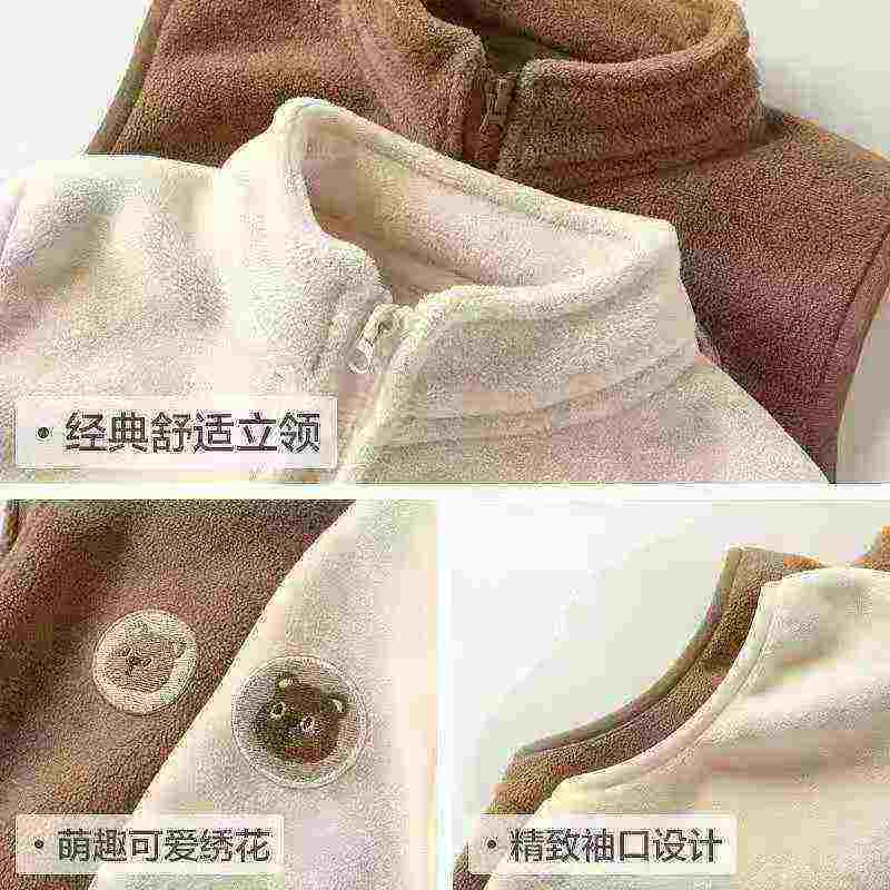 345 Buah Rompi Bordir Anak-anak Berlapis Fleece Kualitas Tinggi untuk Musim Gugur dan Musim Dingin - Image 1