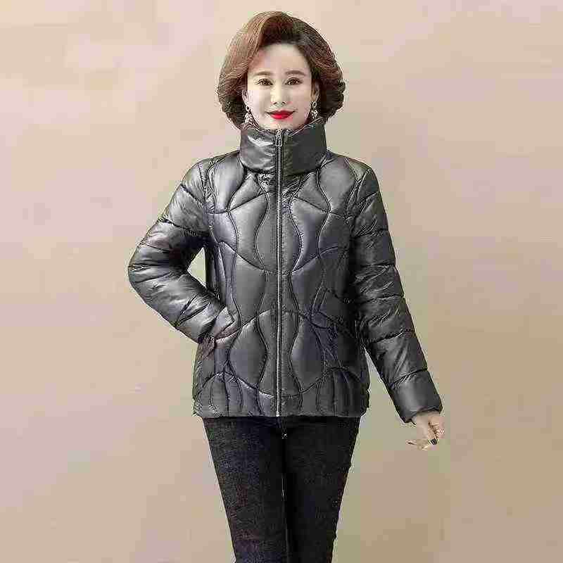 2017 chiếc áo khoác bông phồng họa tiết kẻ kim cương dày dặn dành cho các bà mẹ - Image 1