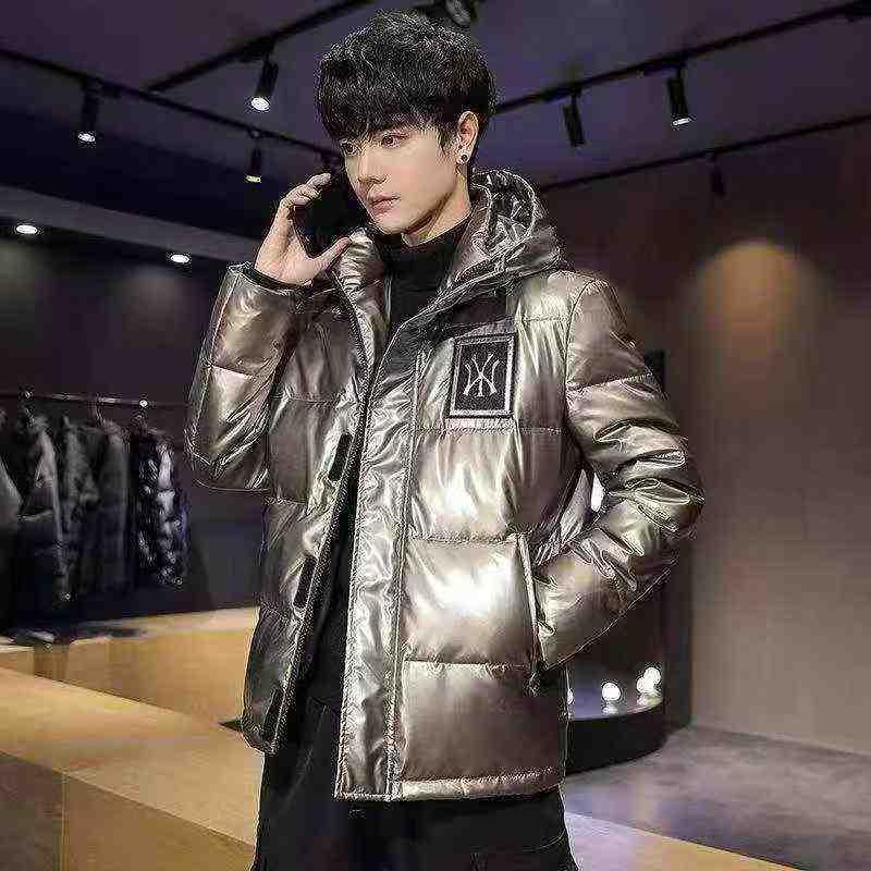 317 Buah Jaket Hangat Musim Dingin Pria Pendek Mengkilap Anti-Cuci Berbahan Bulu Bebek Putih - Image 1