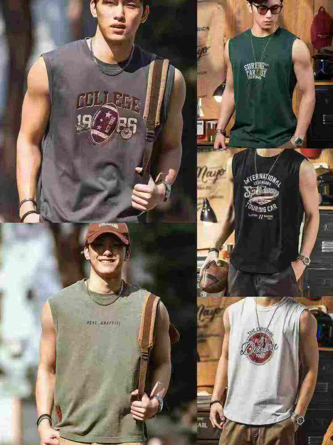 6800 Pieces Plus Size Men's Cotton Sleeveless Vest T-shirts - Image 1