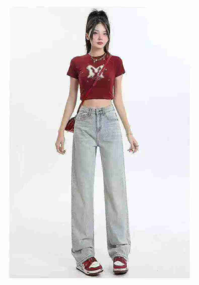 2800 Pcs Whole Bulk Women's High Waist Wide Leg Denim Jeans - Image 1