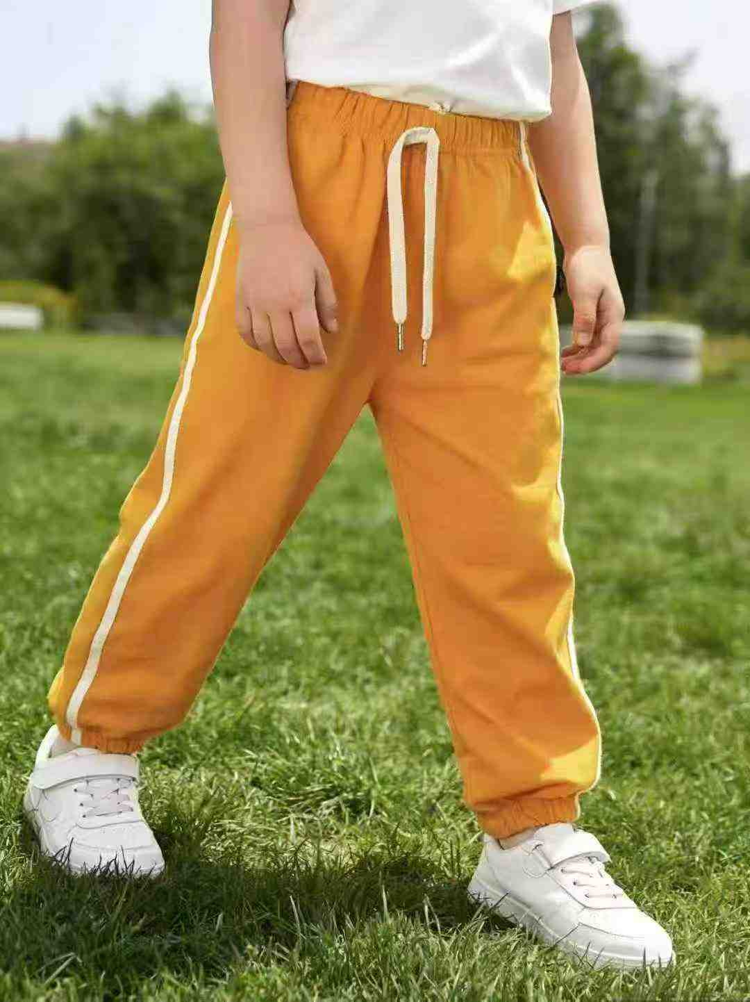 About 350pcs Boys Girls Thin Cotton Cuffed Casual Pants - Image 1